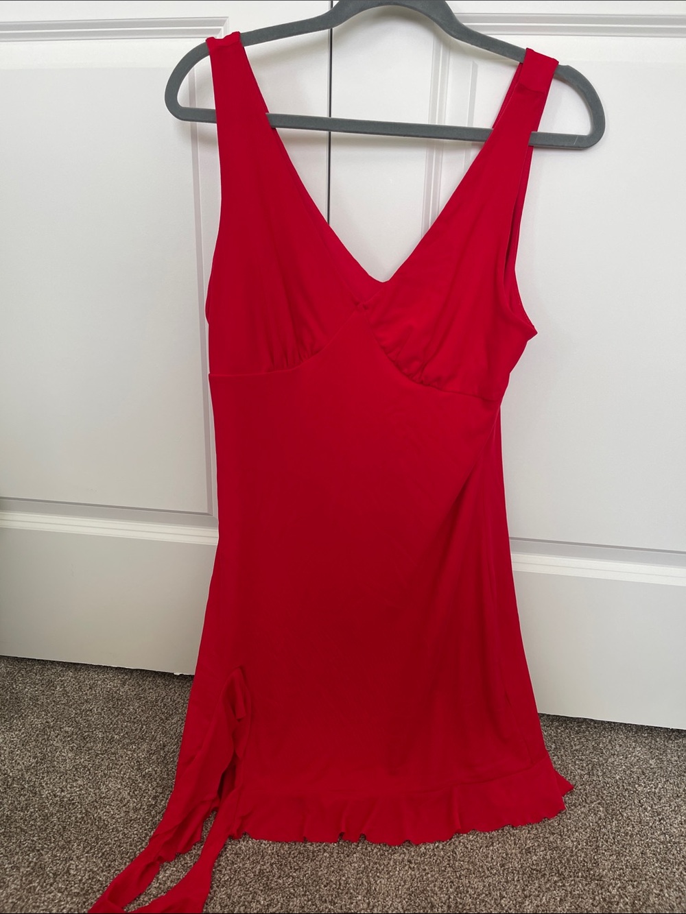 Red V-Neck Slip Dress - Women's Intimates